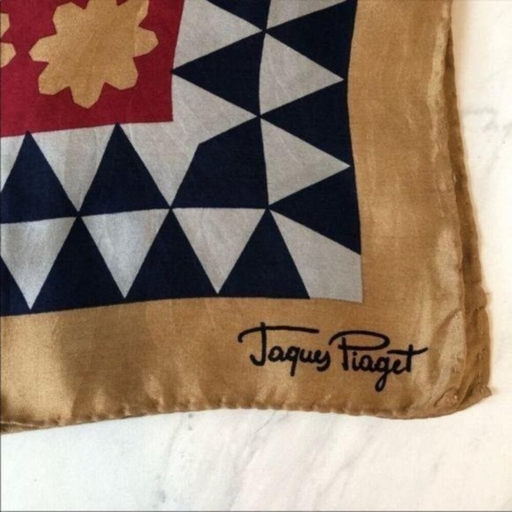 Vintage Jacques Piaget Scarf Geometric Print - Picture 2 of 4